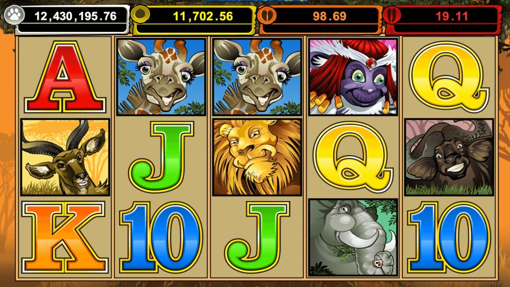 Interface de jeu Mega Moolah